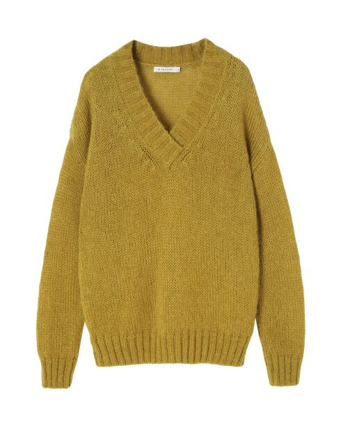 Pull en laine mélangée Mai 1 vert chiné intense