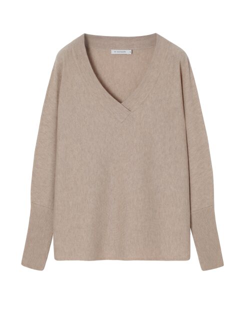 Pull en laine mélangée Ponno beige chiné