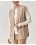 Gilet en laine mélangée Nia beige chiné