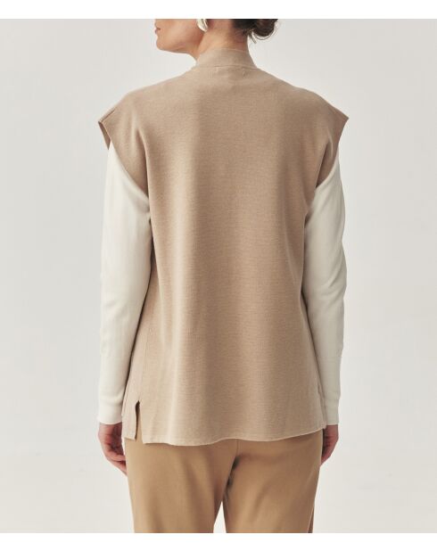 Gilet en laine mélangée Nia beige chiné