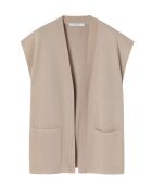 Gilet en laine mélangée Nia beige chiné