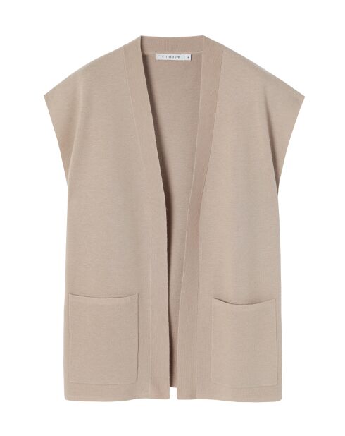 Gilet en laine mélangée Nia beige chiné