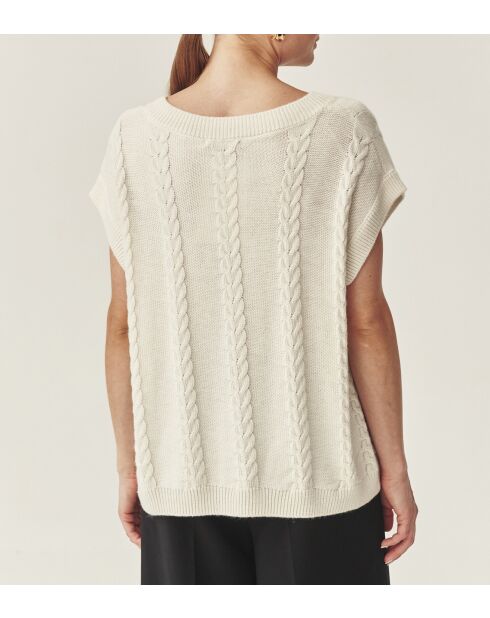 Gilet en maille Hella blanc cassé