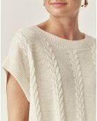 Cremefarbene Hella Strickweste