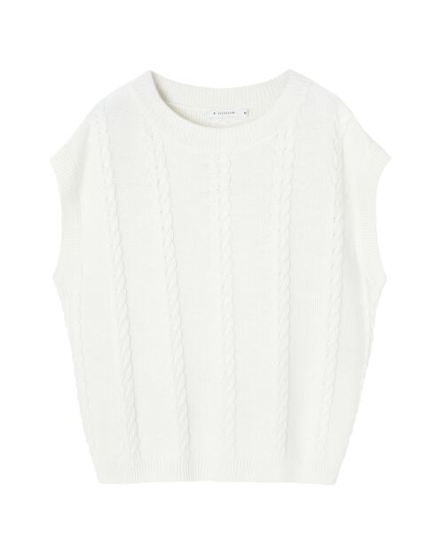 Cremefarbene Hella Strickweste