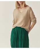Pull en laine mélangée Tess beige chiné