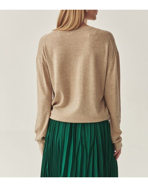 Pull en laine mélangée Tess beige chiné
