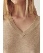 Pull en laine mélangée Tess beige chiné