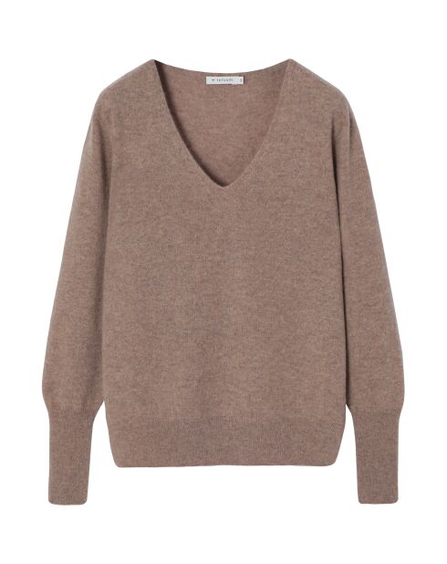 Pull en cachemire Aniston beige chiné