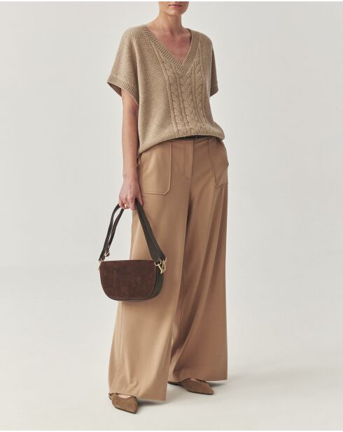 Gilet en maille Lena beige chiné