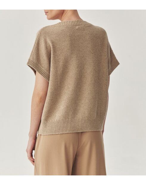 Gilet en maille Lena beige chiné