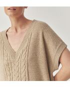 Gilet en maille Lena beige chiné