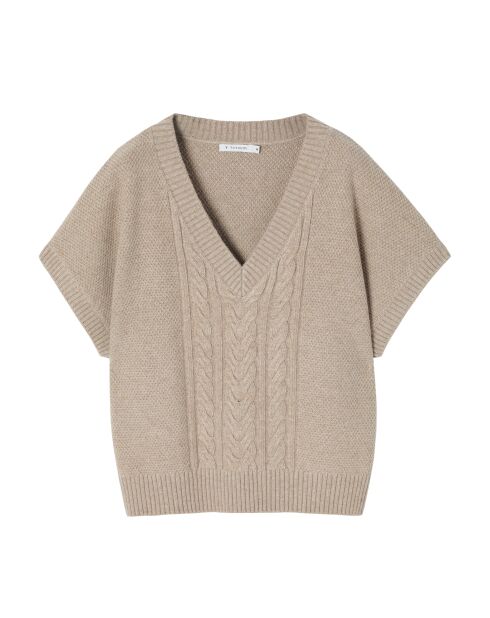 Gilet en maille Lena beige chiné