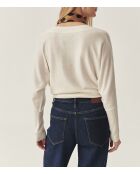 Cremefarbener Ponno-Pullover aus Wollmischung
