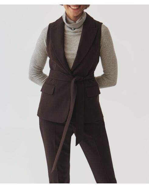 Gilet Lamkina chocolat foncé