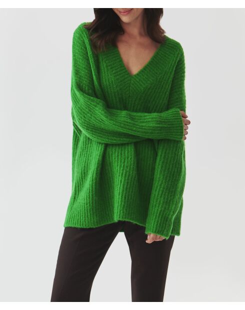 Pull en laine mélangée Onyx vert herbe