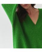 Pull en laine mélangée Onyx vert herbe