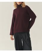 Pull en laine Moma lie-de-vin