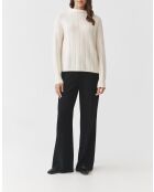 Pull en laine mélangée Pearl blanc cassé