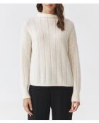 Pull en laine mélangée Pearl blanc cassé