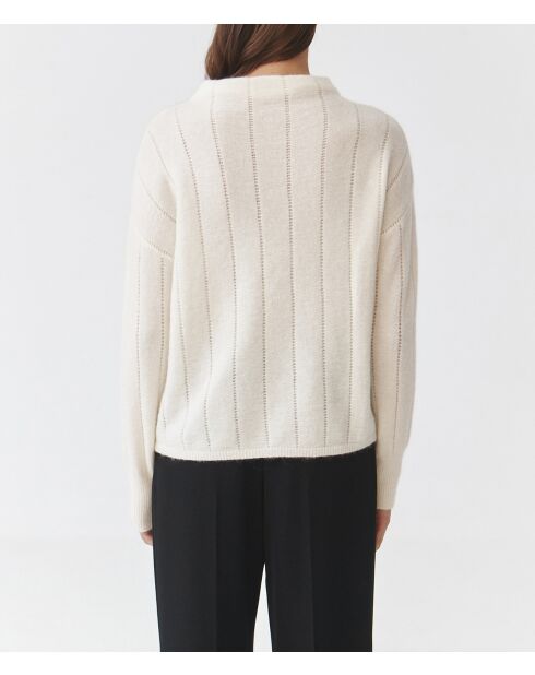 Pull en laine mélangée Pearl blanc cassé
