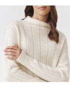 Pull en laine mélangée Pearl blanc cassé