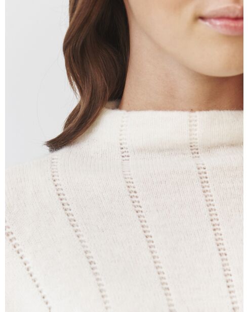 Pull en laine mélangée Pearl blanc cassé