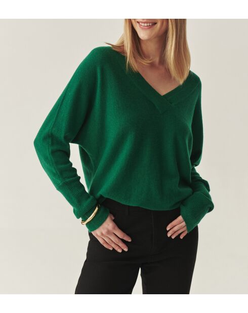 Pull en laine mélangée Ponno vert