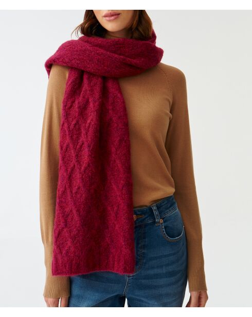 Écharpe en maille Brifil fuhsia