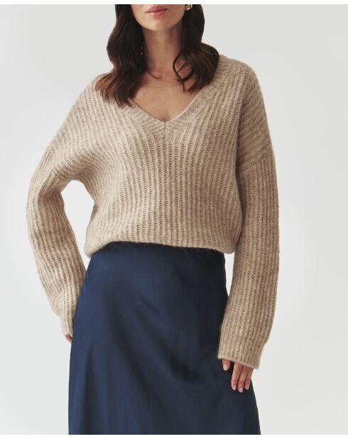 Pull en laine mélangée Aspen beige
