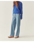 Pull en laine mélangée Mai bleu