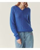 Pull en laine mélangée Mai bleu