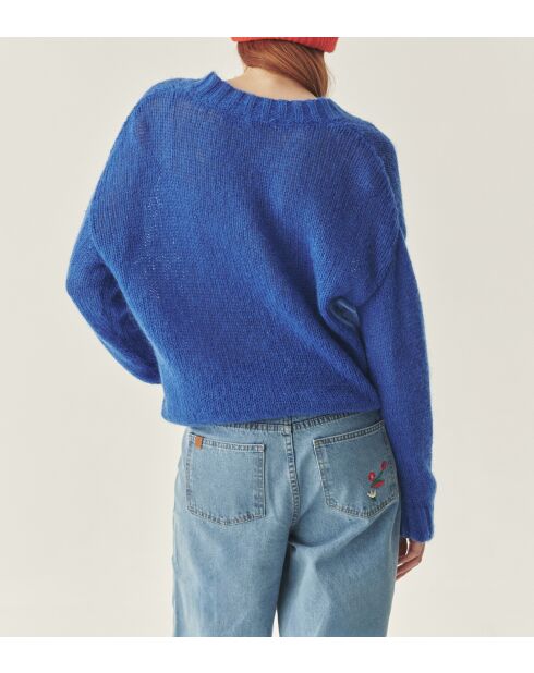 Pull en laine mélangée Mai bleu
