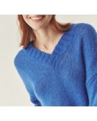 Pull en laine mélangée Mai bleu