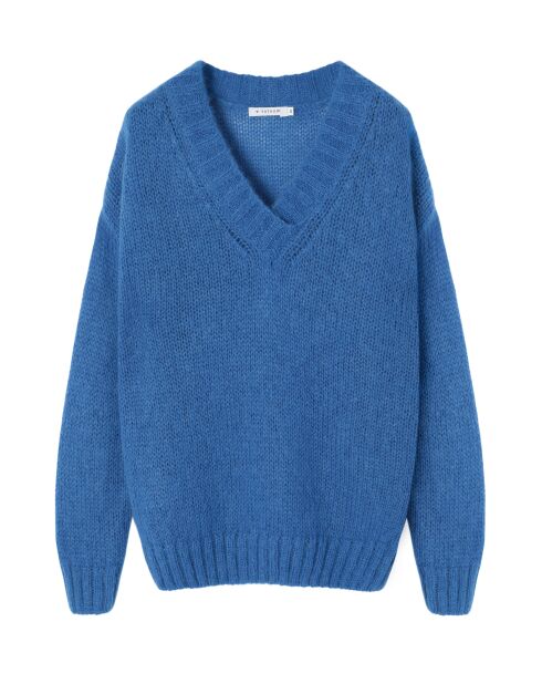 Pull en laine mélangée Mai bleu