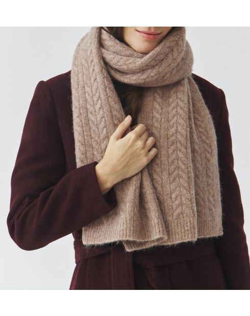 Écharpe en laine mélangée Topi beige