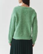 Grünmelierter Pullover aus Aspen-Wollmischung