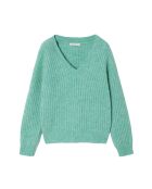 Grünmelierter Pullover aus Aspen-Wollmischung