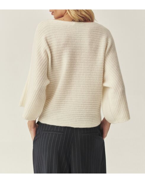 Pull en laine mélangée Empire blanc cassé