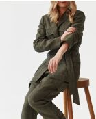 Veste en lin Mianko 1 kaki chiné