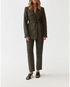 Veste en lin Mianko 1 kaki chiné