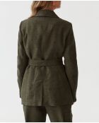 Veste en lin Mianko 1 kaki chiné