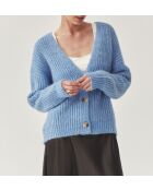 Pull en alpaga mélangé Adison bleu chiné
