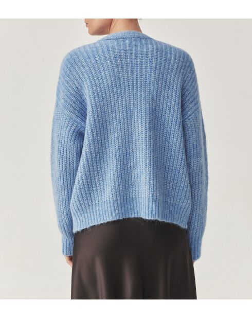 Pull en alpaga mélangé Adison bleu chiné
