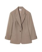 Beige wollen jas Montika