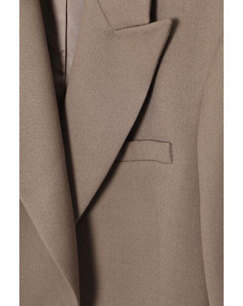 Beige wollen jas Montika