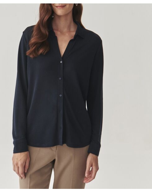 Chemise en maille Larysa bleu marine