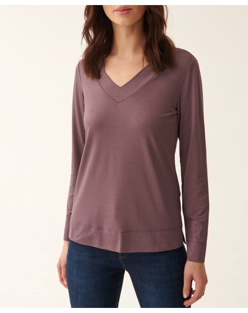 Grijze en paarse gebreide blouse Jonka