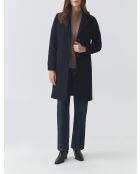 Manteau en laine mélangée Nitika bleu marine