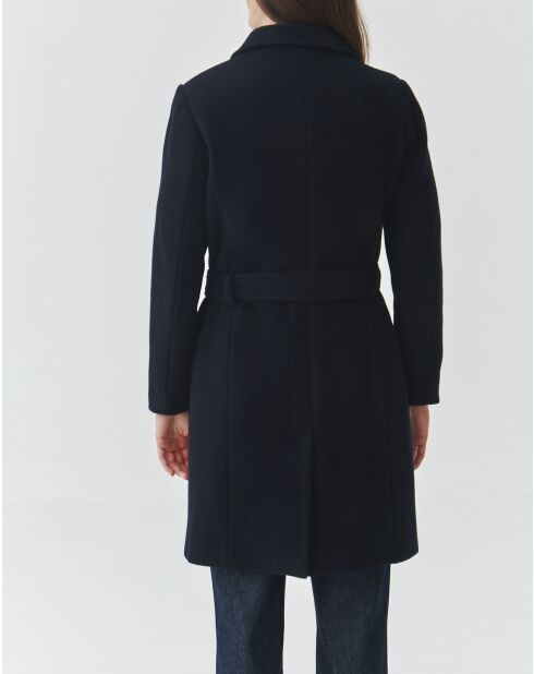Manteau en laine mélangée Nitika bleu marine